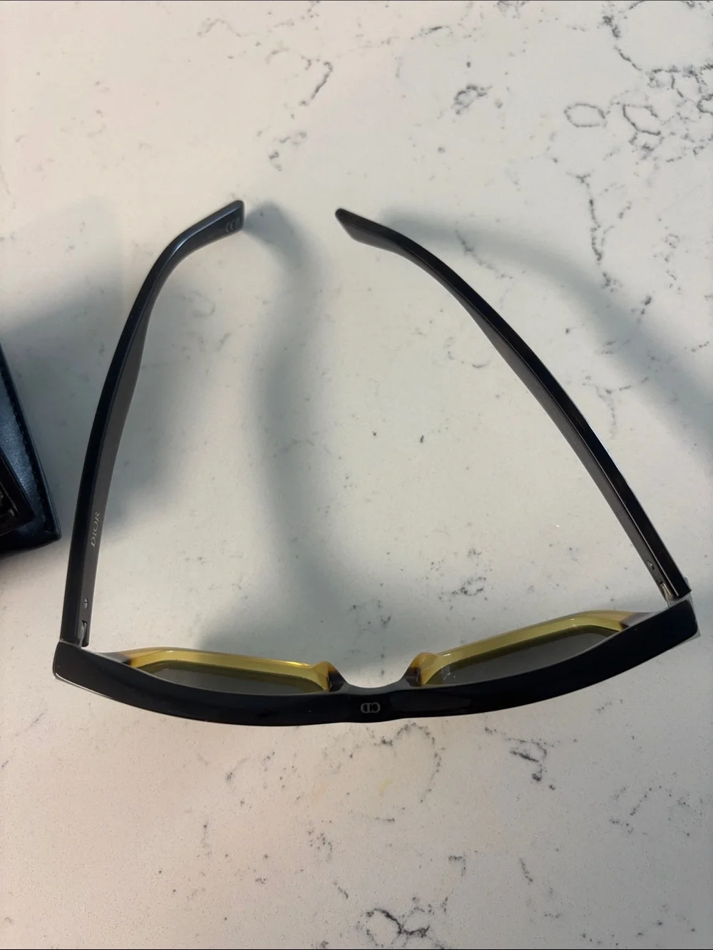 Dior Sunglasses - Black and Yellow like new condition